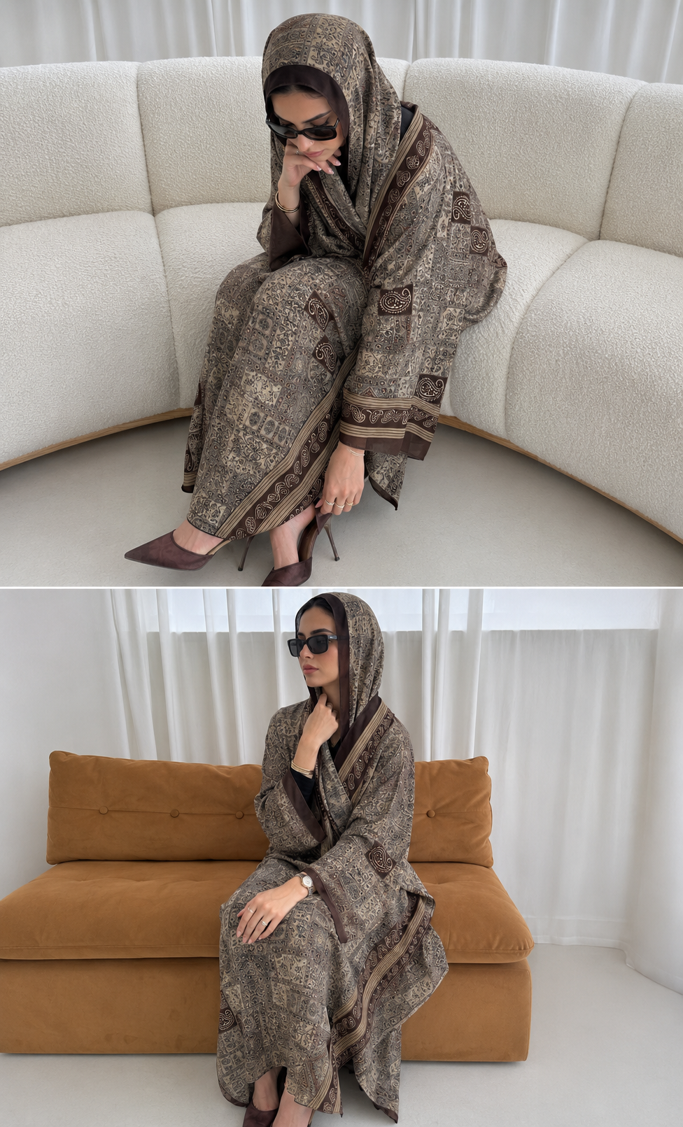 EXCLUSIVE SILK PRINT BROWN
