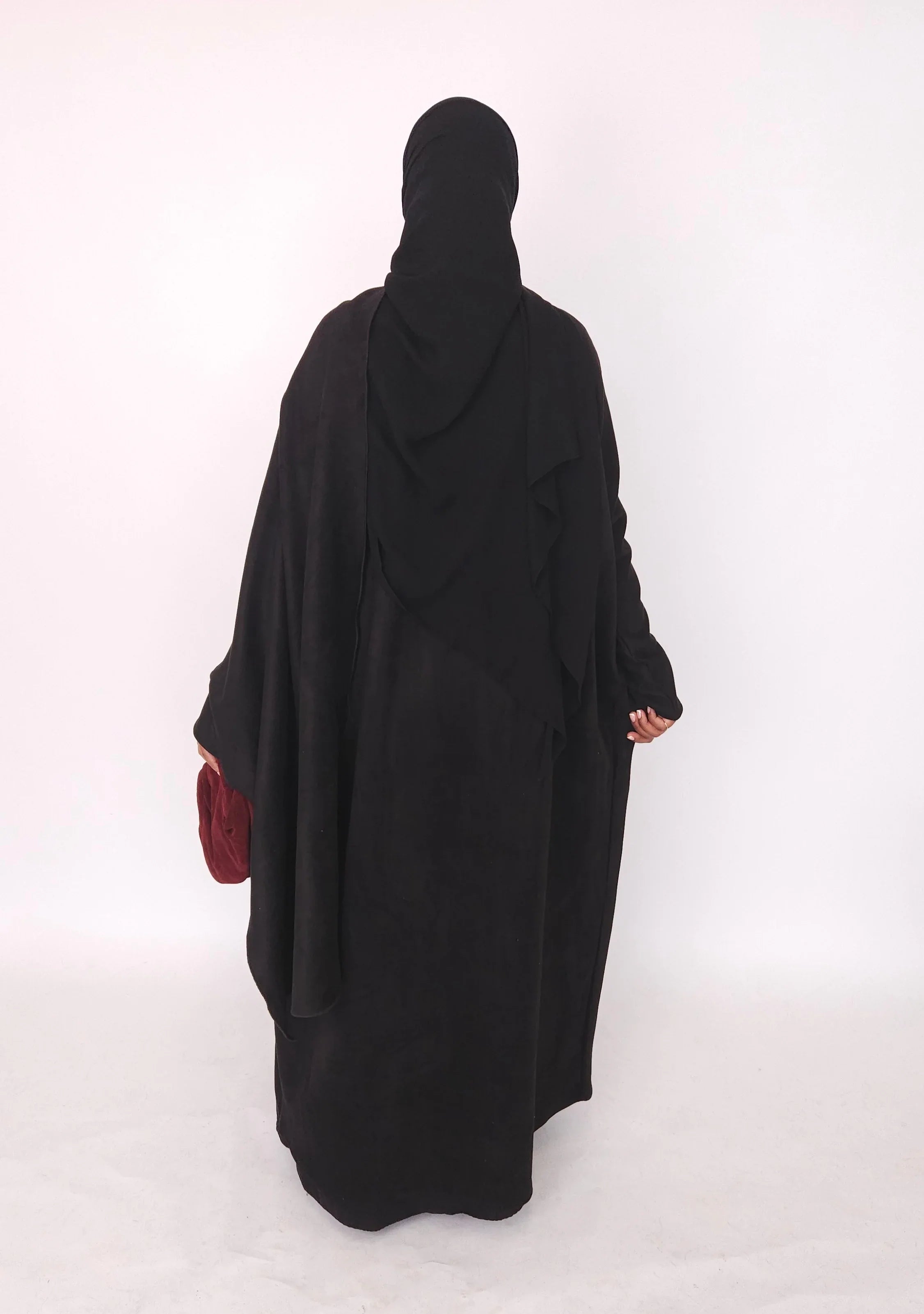 SUEDE KAPE BLACK - OPEN - ABAYAAROOM™