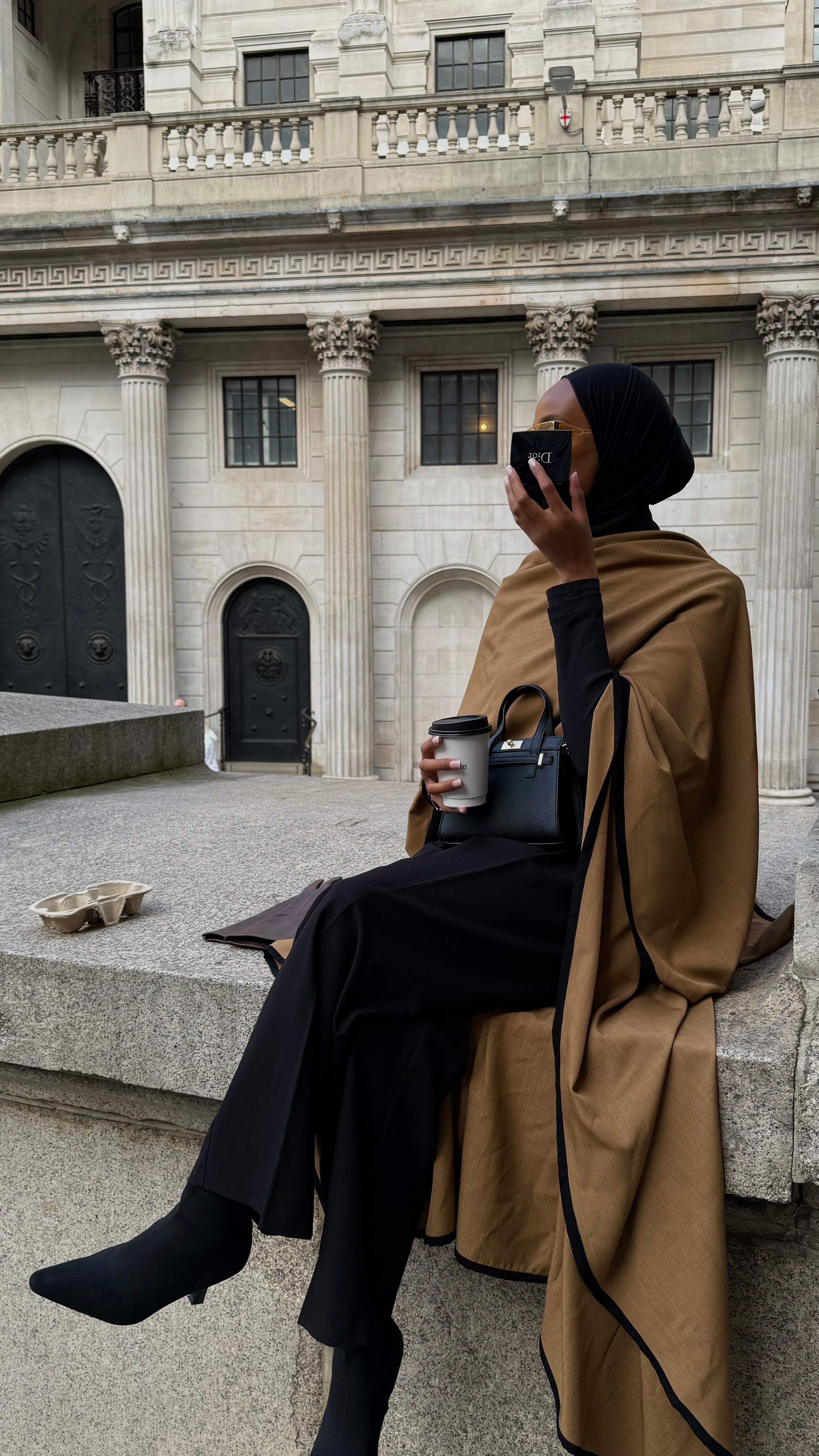 The Atelier Camel Linen Cloak