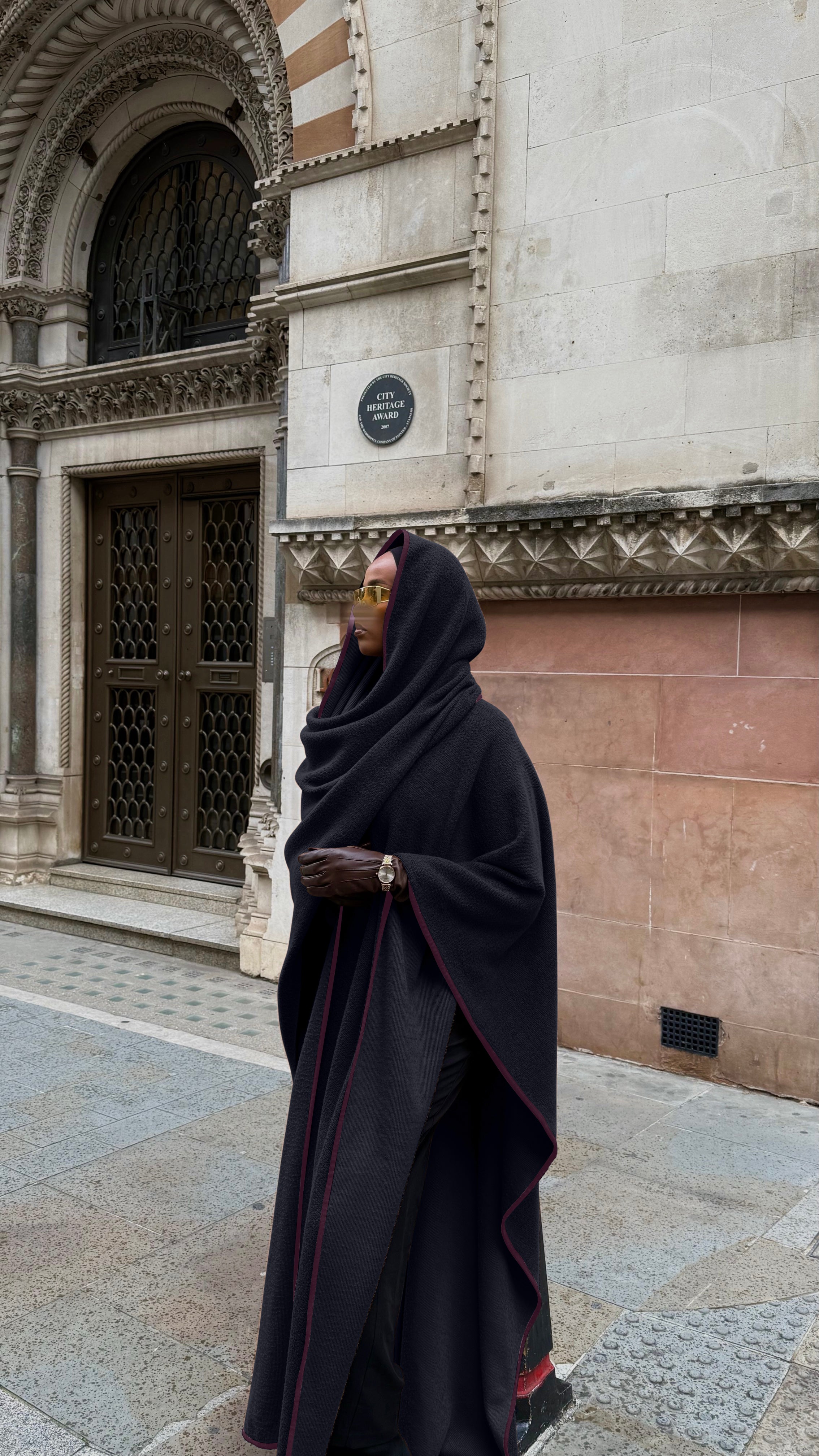 The Atelier Black Wool Cloak