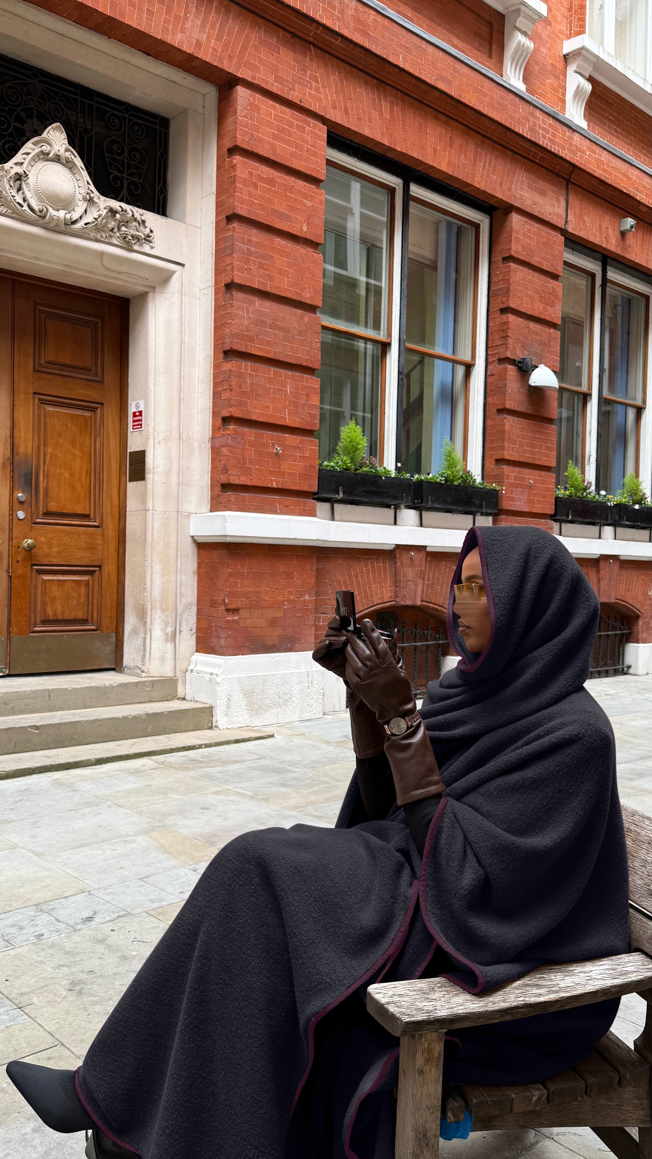 The Atelier Black Wool Cloak