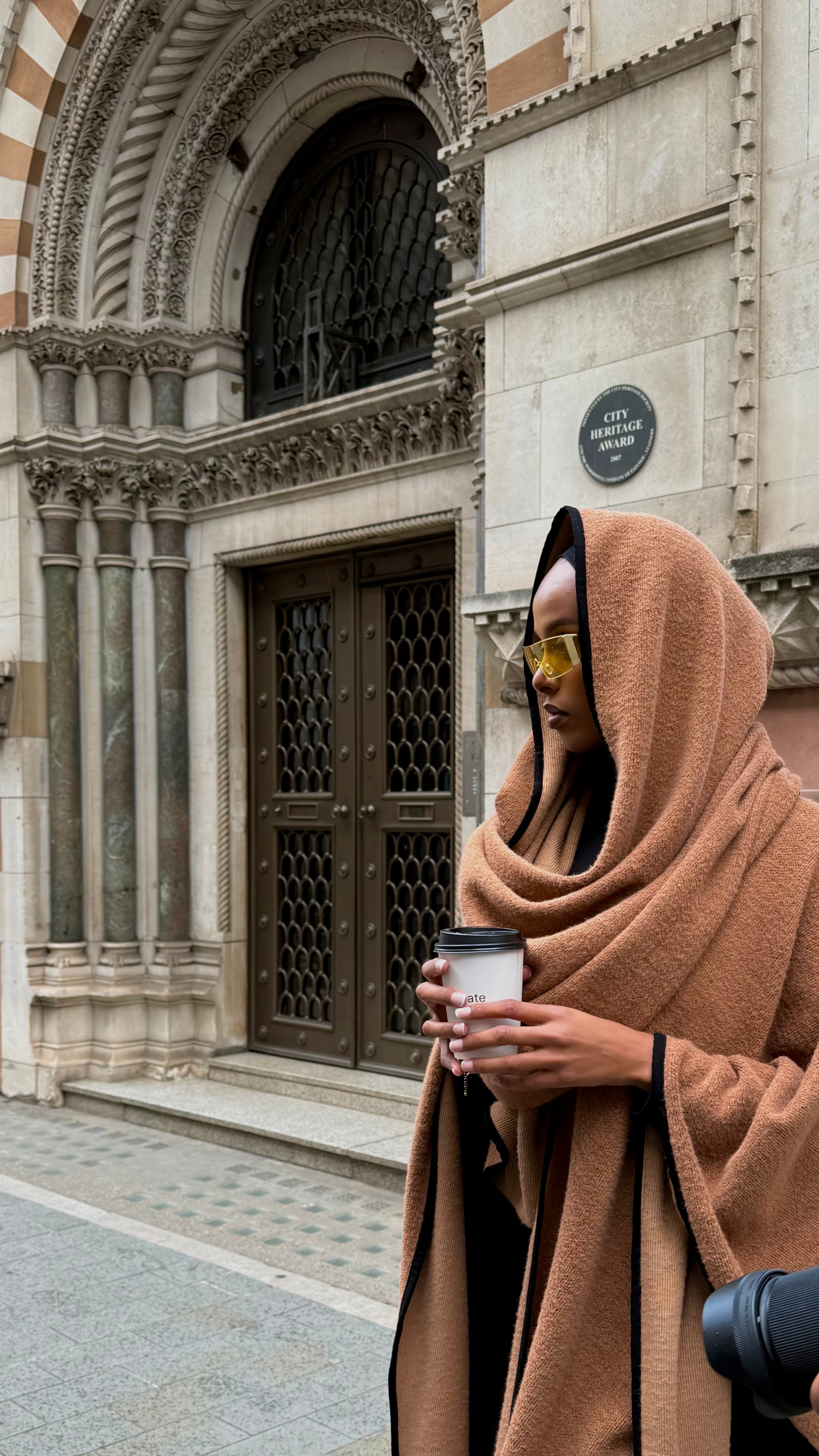 The Atelier Camel Wool Cloak