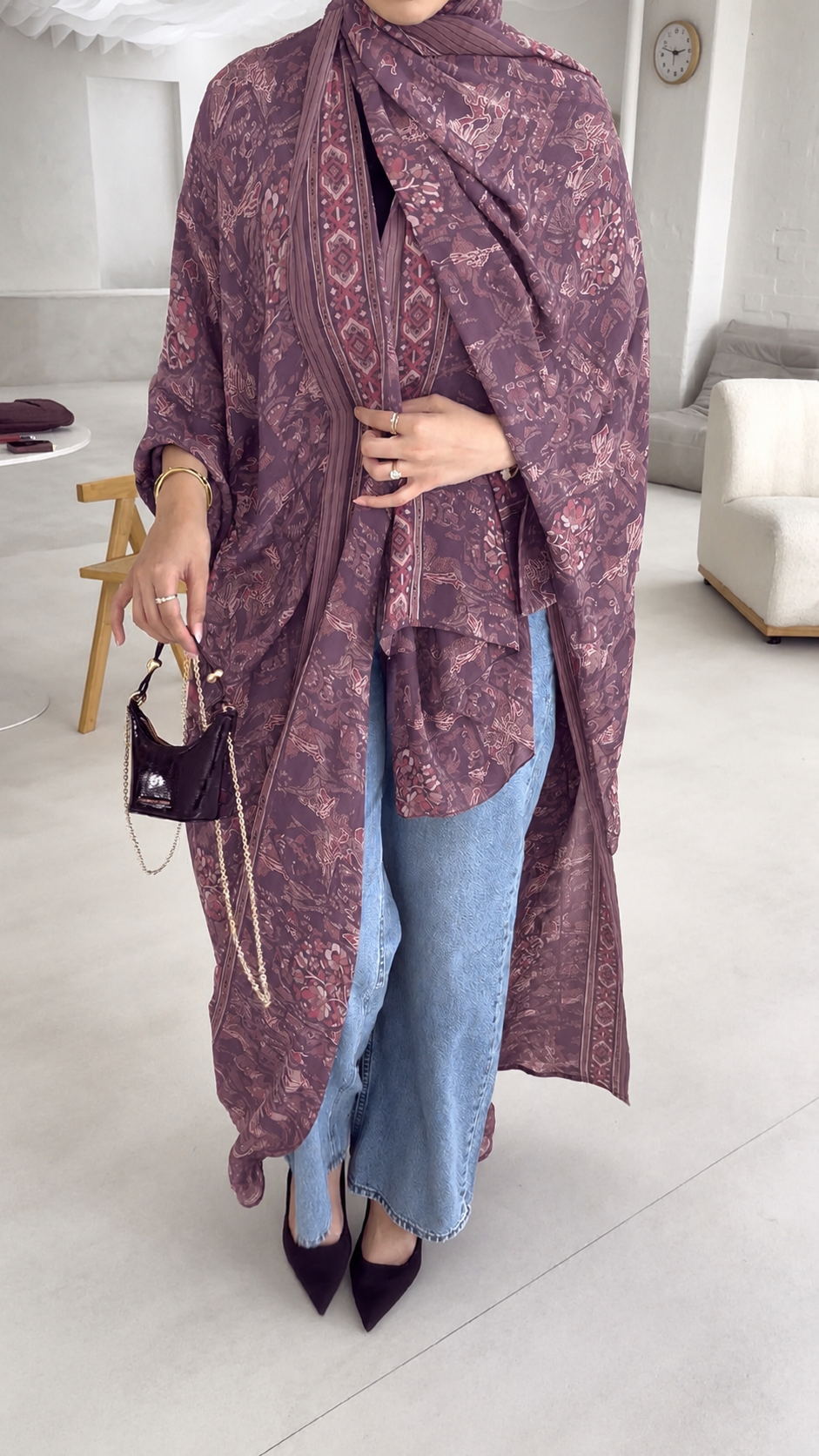 EXCLUSIVE  SILK PRINT MUAVE