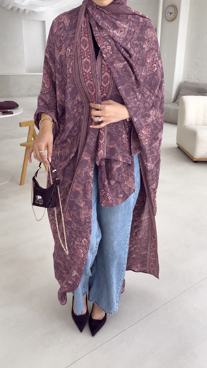 EXCLUSIVE  SILK PRINT MUAVE