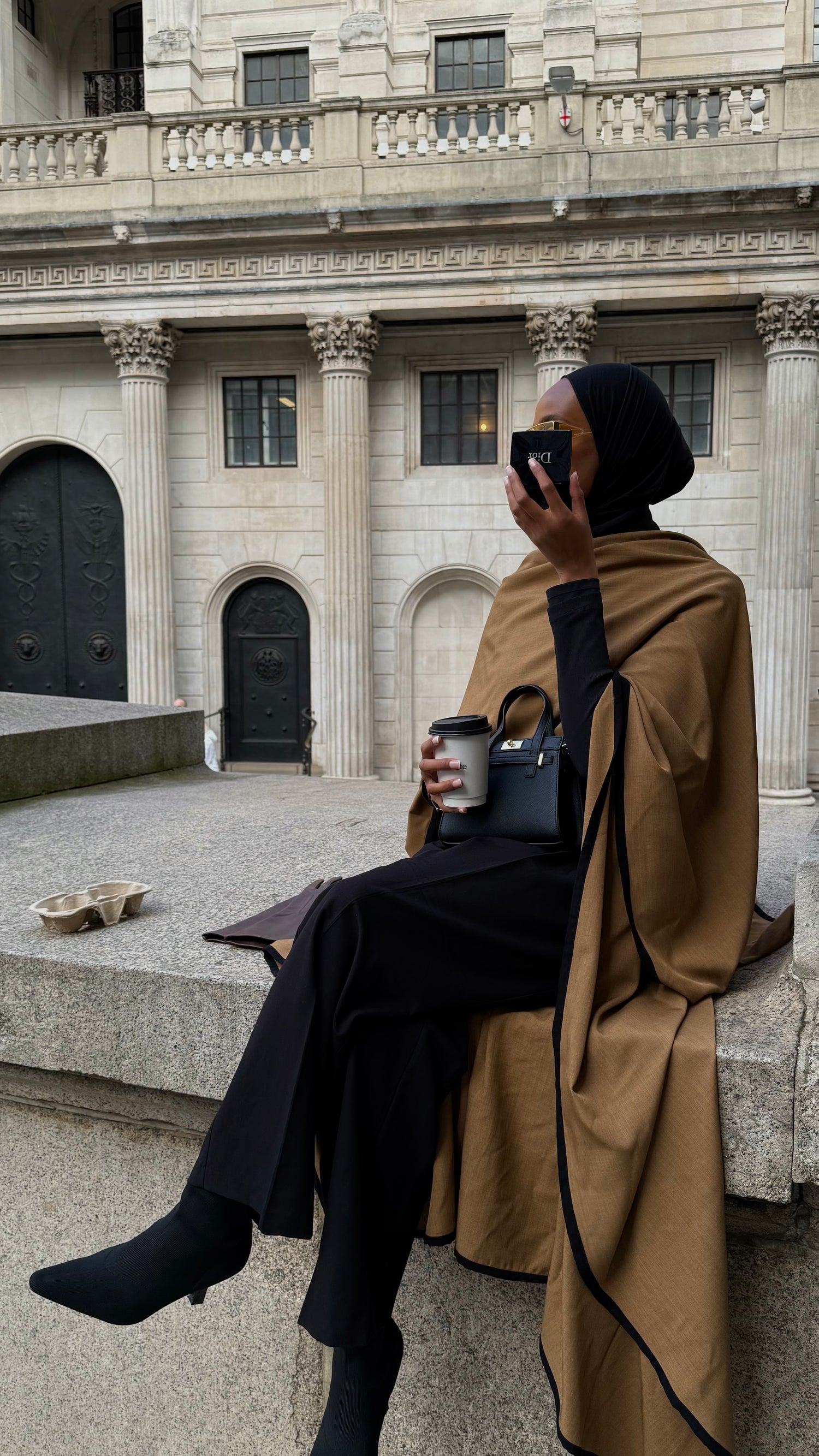 The Atelier Camel Linen Cloak