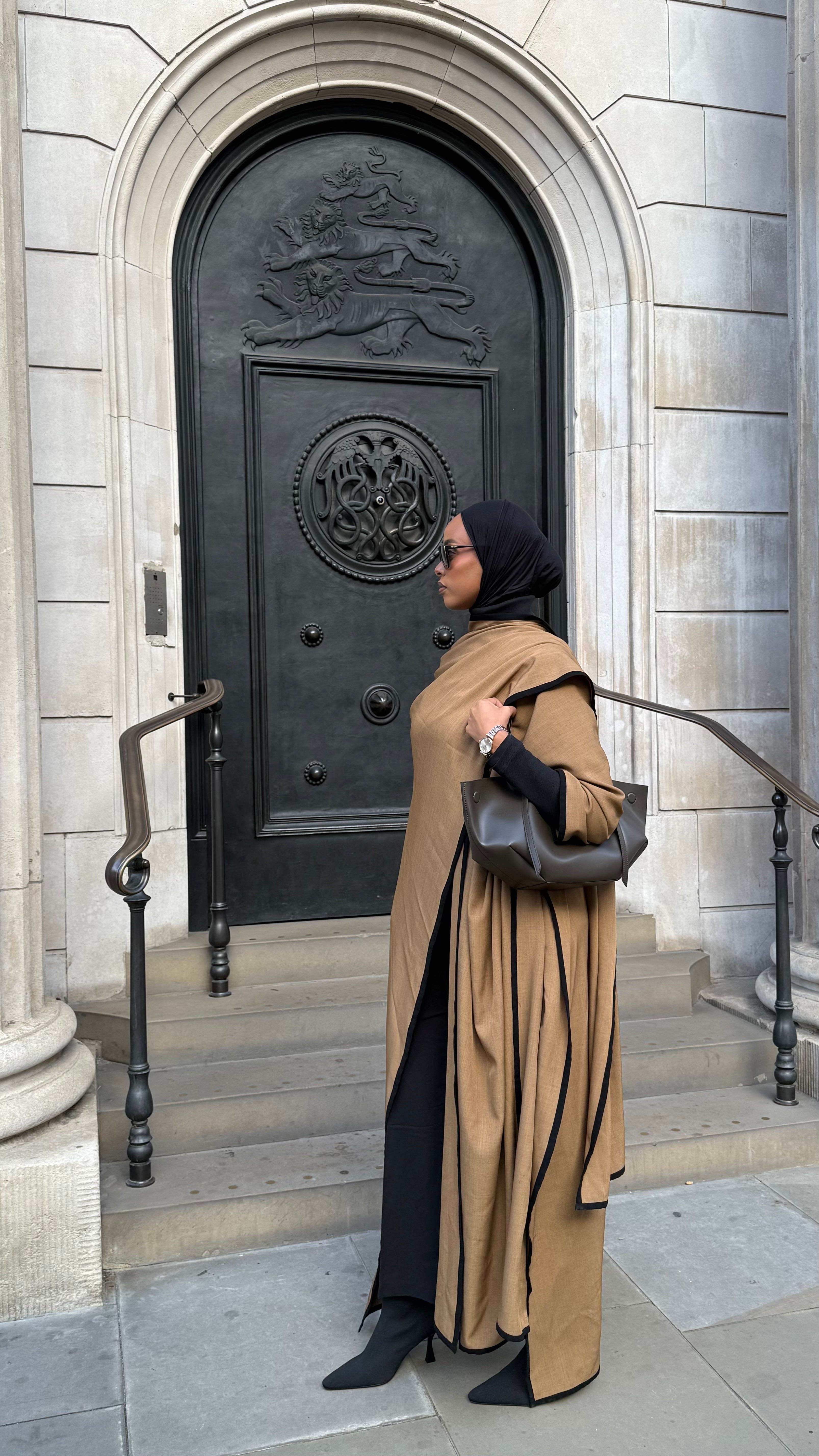 The Atelier Camel Linen Cloak