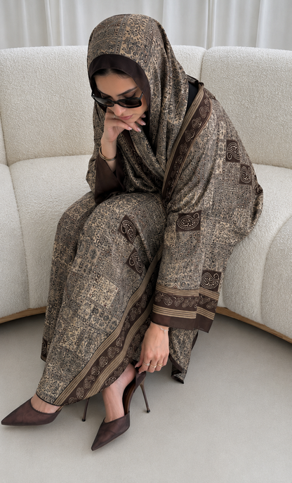 EXCLUSIVE SILK PRINT BROWN