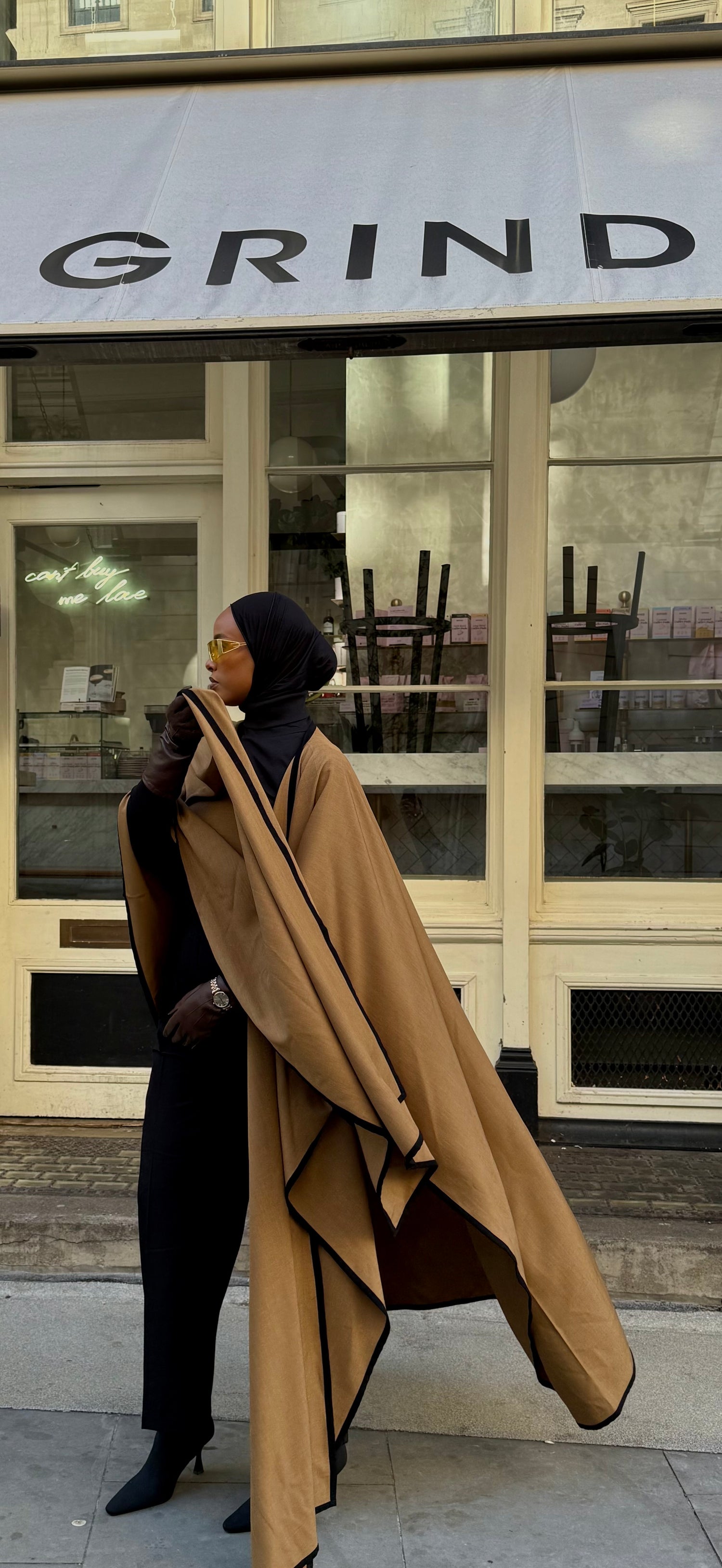 The Atelier Camel Linen Cloak