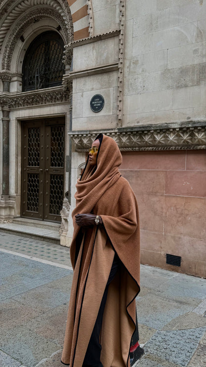 The Atelier Camel Wool Cloak